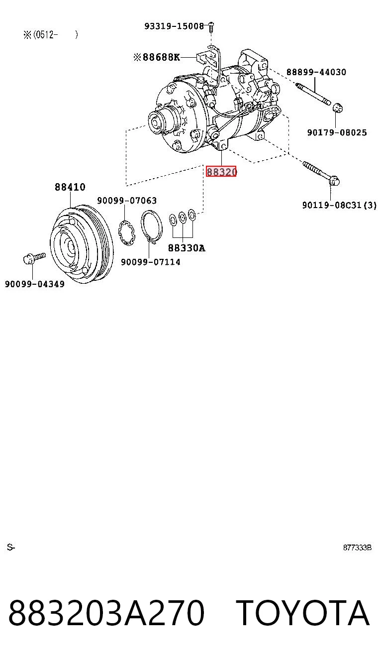  Compressor de aparelho de ar condicionado Lexus IS sedan (E2) (2005 - 2013) 