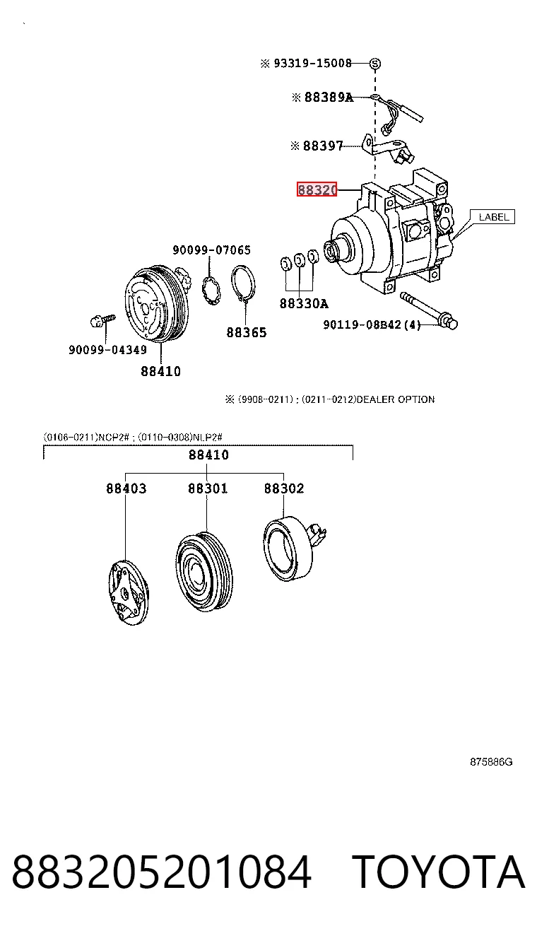 Compressor de aparelho de ar condicionado Toyota Yaris  P10