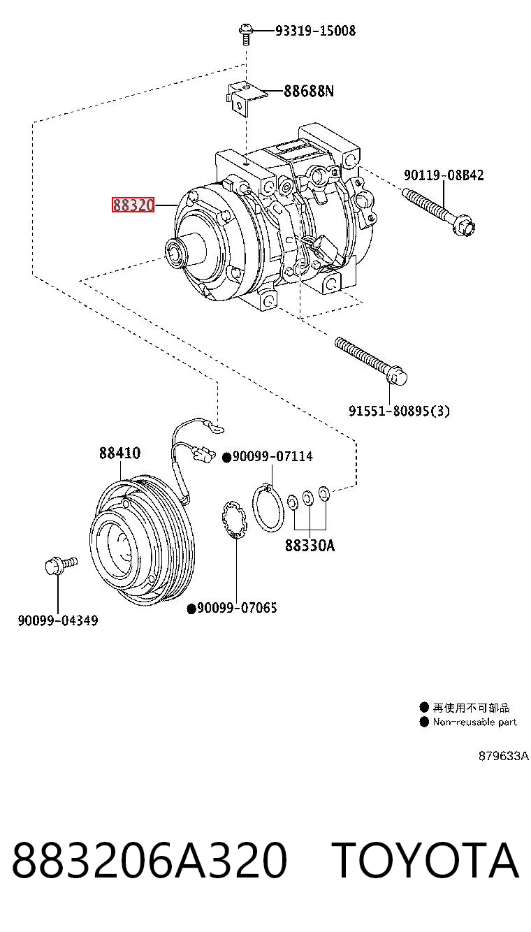 883206A320 Toyota Compressor de aparelho de ar condicionado