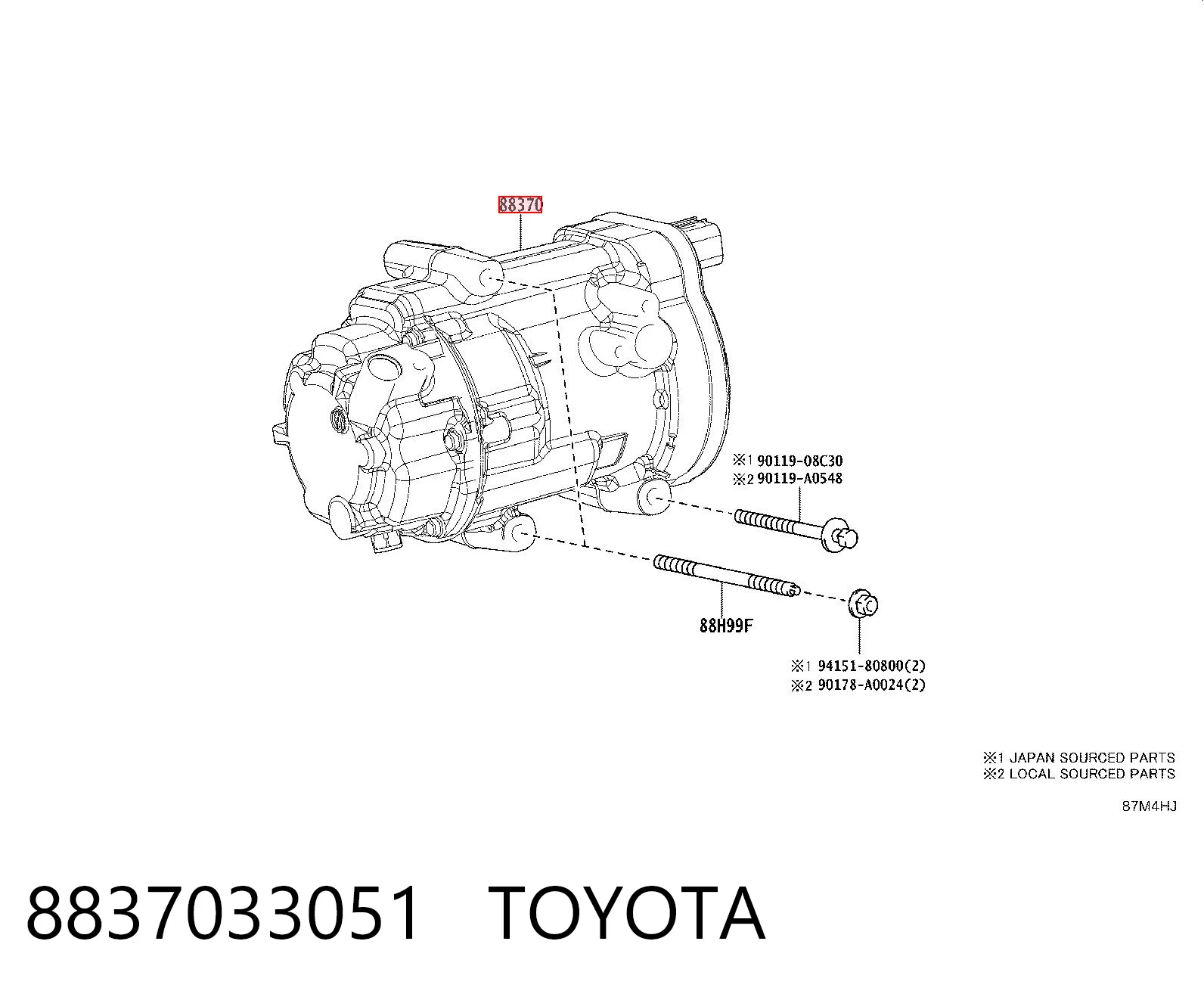 8837033051 Toyota Compressor de aparelho de ar condicionado