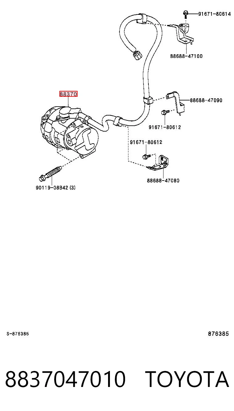 8837047010 Toyota Compressor de aparelho de ar condicionado