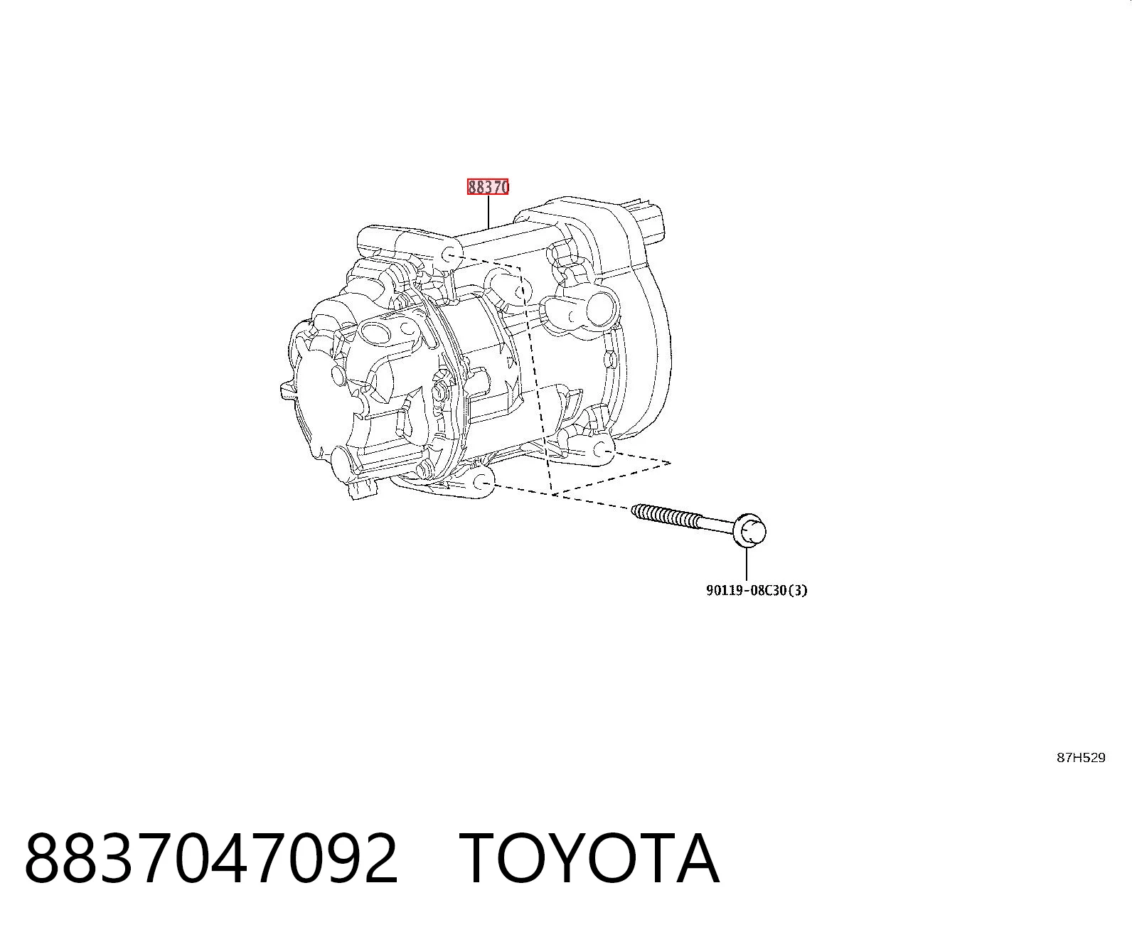 8837047092 Toyota Compressor de aparelho de ar condicionado