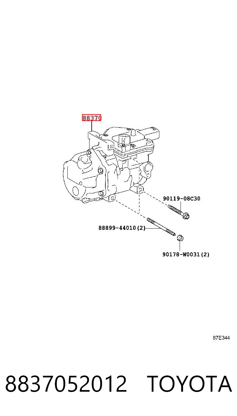 8837052012 Toyota Compressor de aparelho de ar condicionado