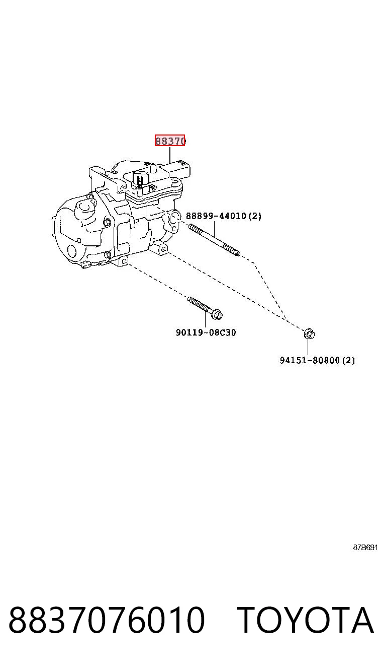 8837076010 Toyota Compressor de aparelho de ar condicionado