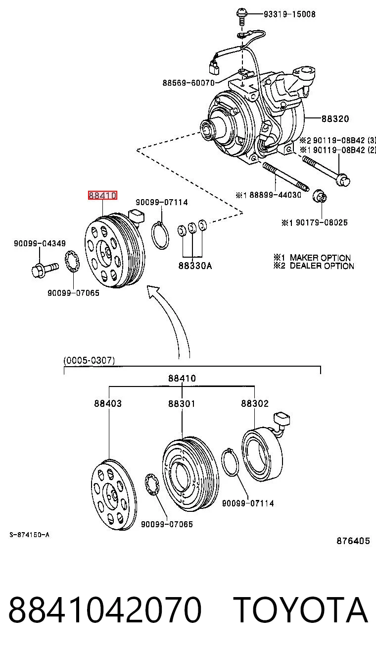 8841042070 Toyota Compressor de aparelho de ar condicionado