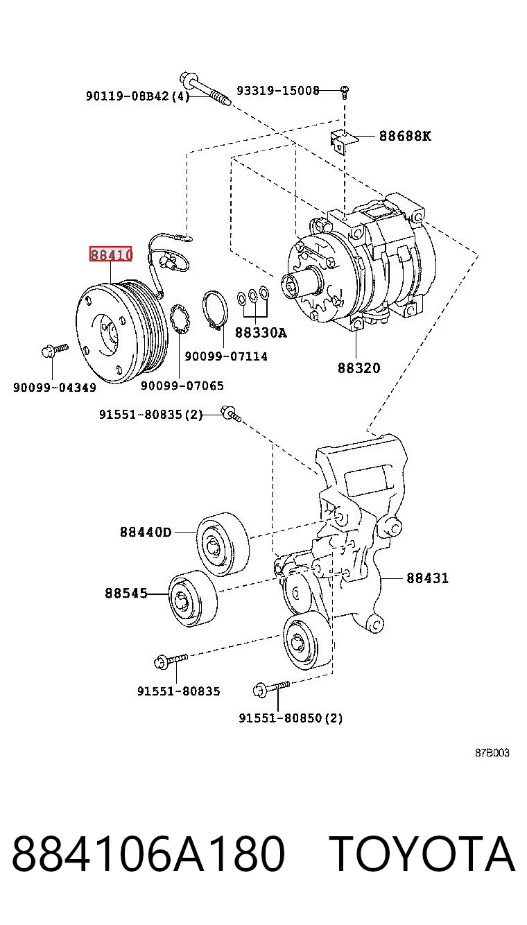 Acoplamento (bobina magnética) do compressor de aparelho de ar condicionado Toyota Land Cruiser J150 ao melhor preço