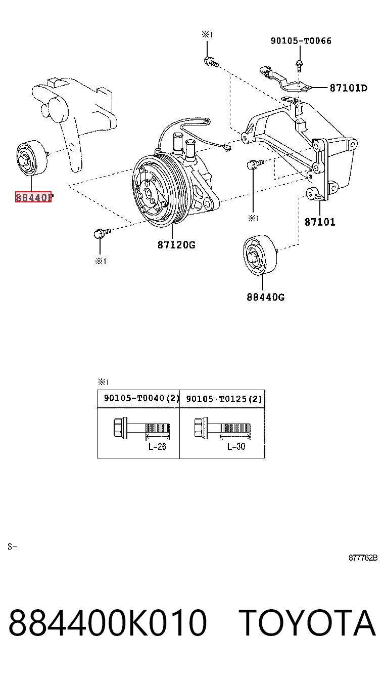 884400K010 Toyota Rolo parasita da correia de transmissão