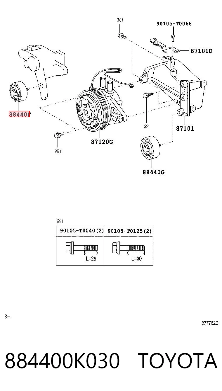 884400K030 Toyota Rolo parasita da correia de transmissão