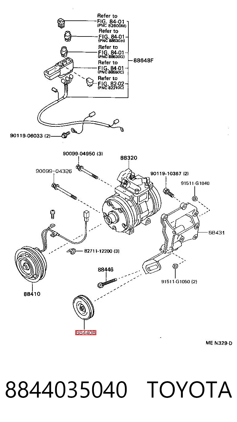 8844035040 Toyota Rolo parasita da correia de transmissão