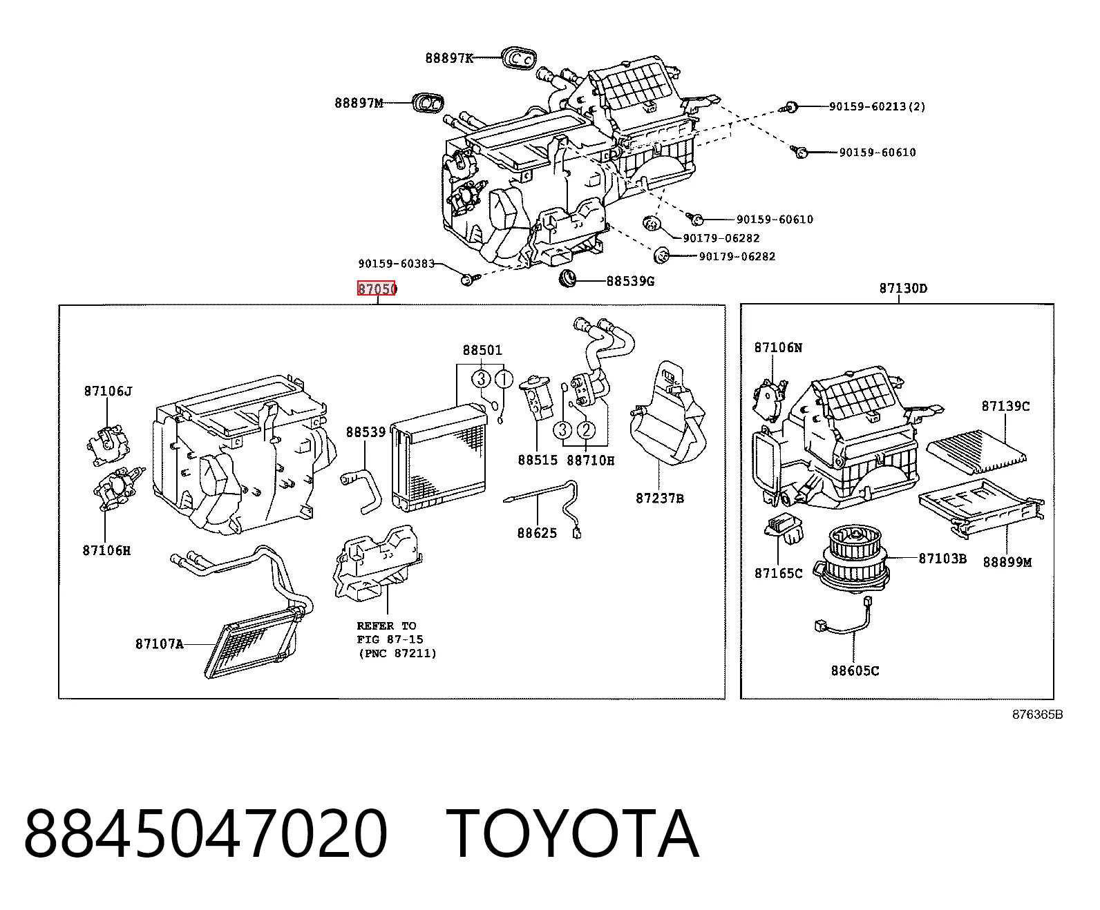 8845047020 Toyota Radiador de aparelho de ar condicionado