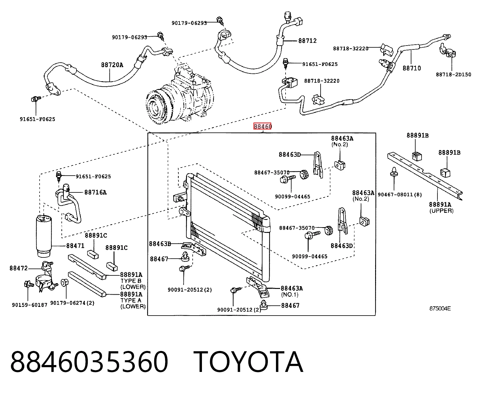 Radiador de aparelho de ar condicionado para Toyota Hilux  N