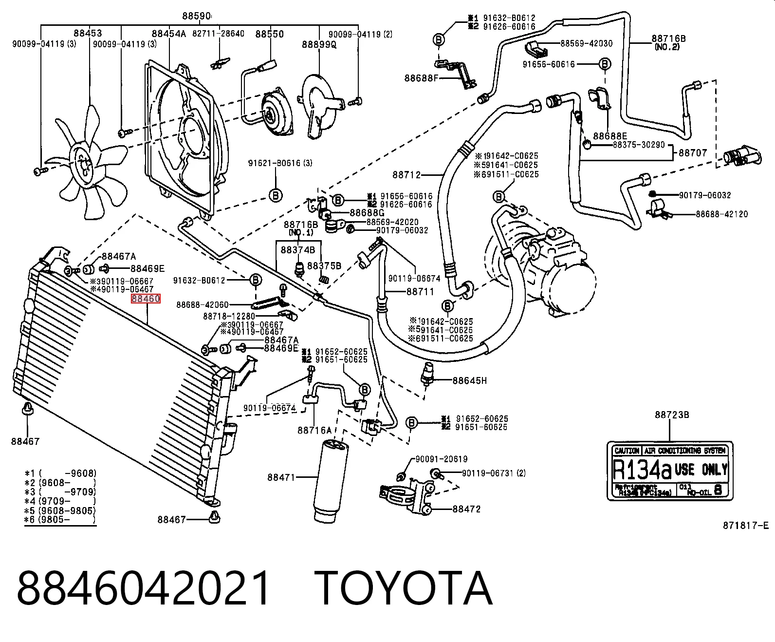 Radiador de aparelho de ar condicionado para Toyota RAV4 I Cabrio SXA 10