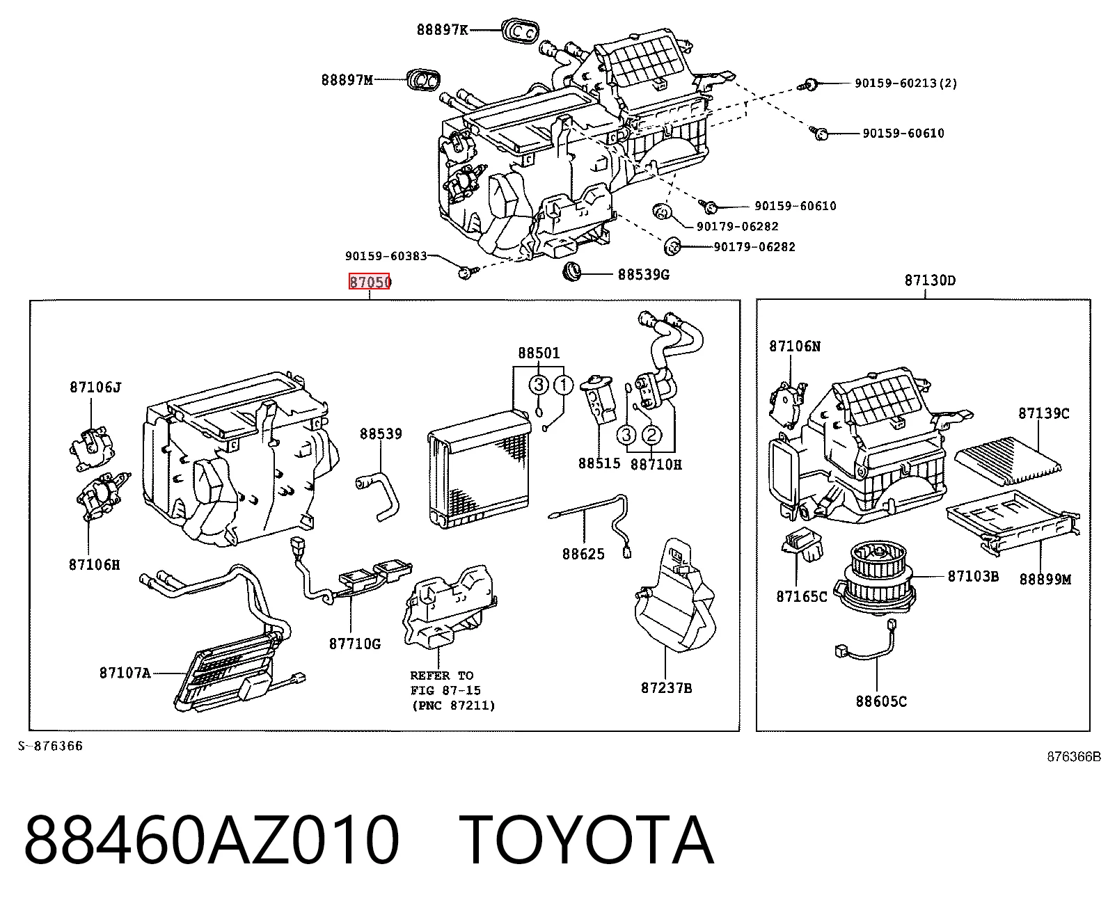 Radiador de aparelho de ar condicionado Toyota Prius  NHW20