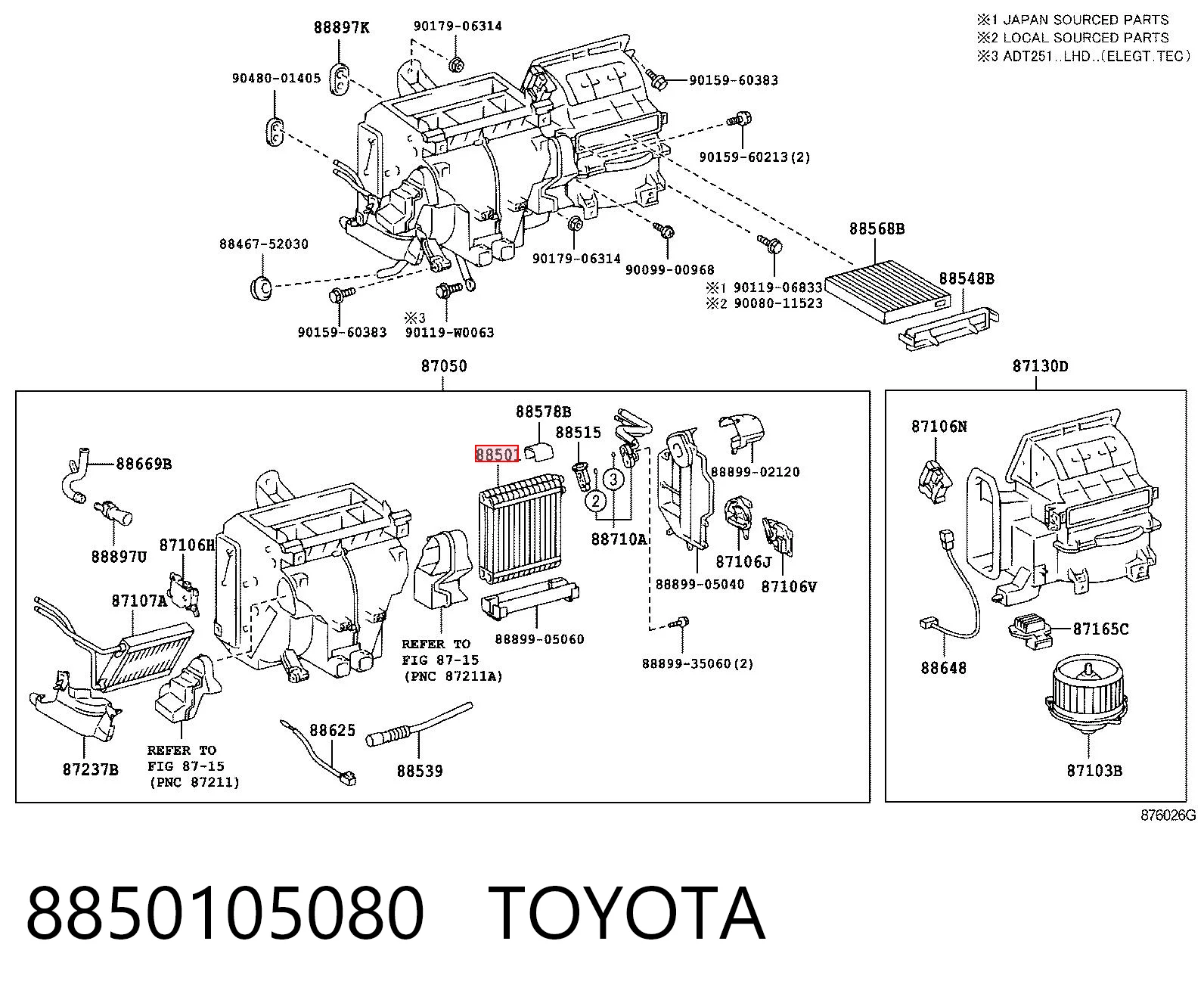 Vaporizador de aparelho de ar condicionado para Toyota Corolla VERSO R10