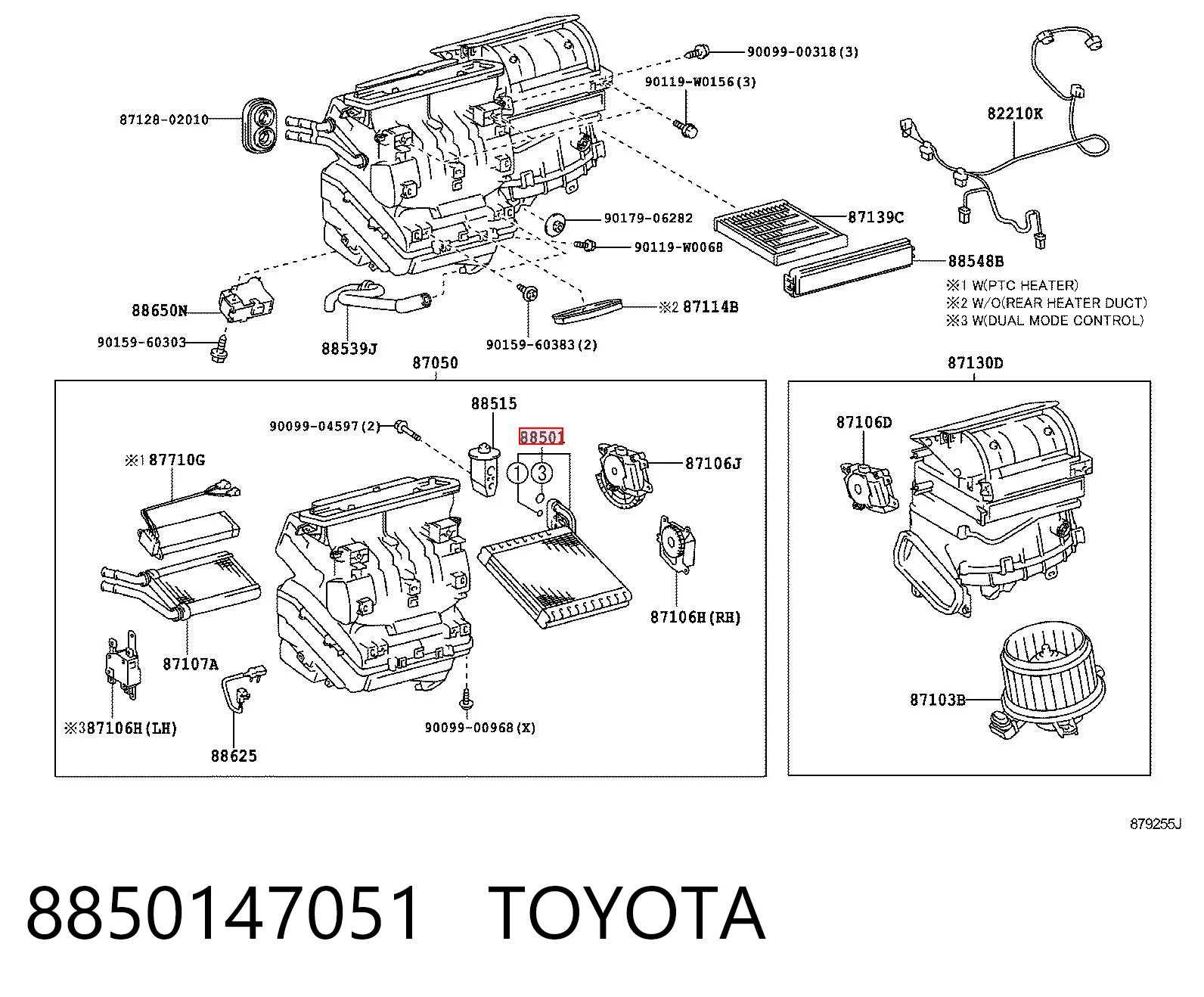 8850147051 Toyota Vaporizador de aparelho de ar condicionado