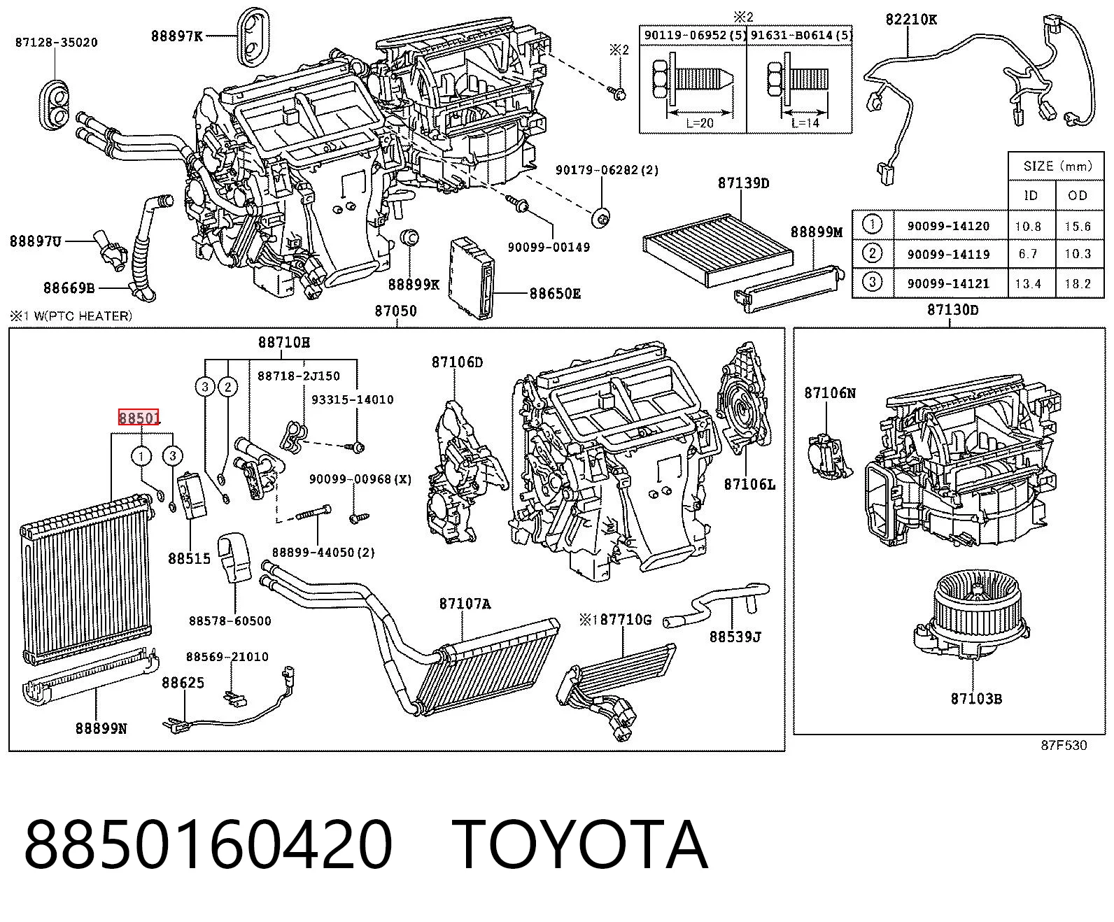 Vaporizador de aparelho de ar condicionado para Toyota Land Cruiser PRADO J150