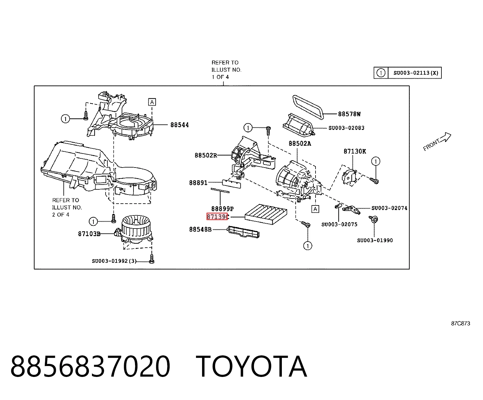8856837020 Toyota Filtro de salão