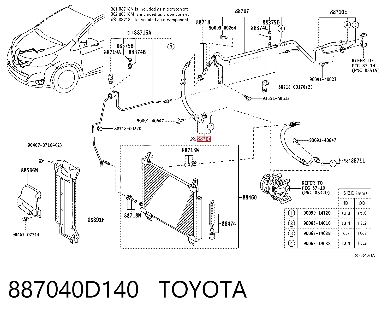 887040D140 Toyota