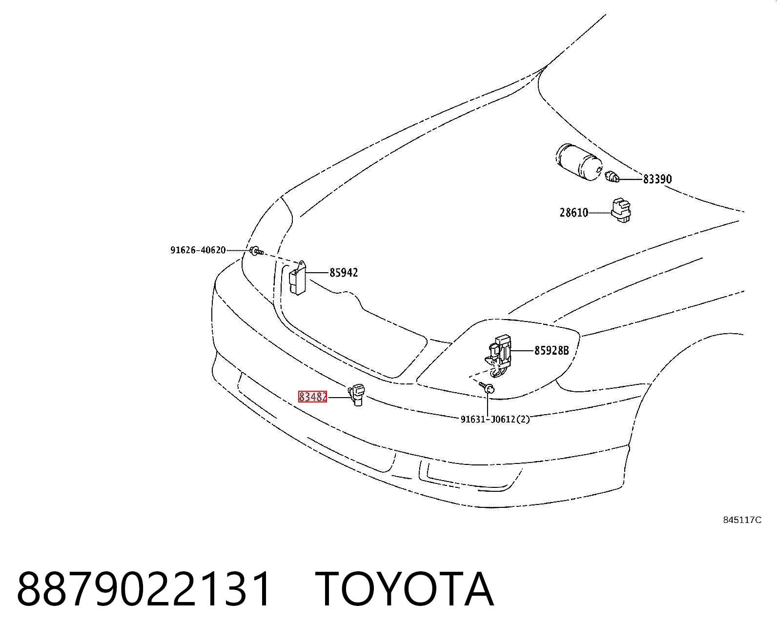 8879022131 Toyota Sensor de temperatura do meio ambiente