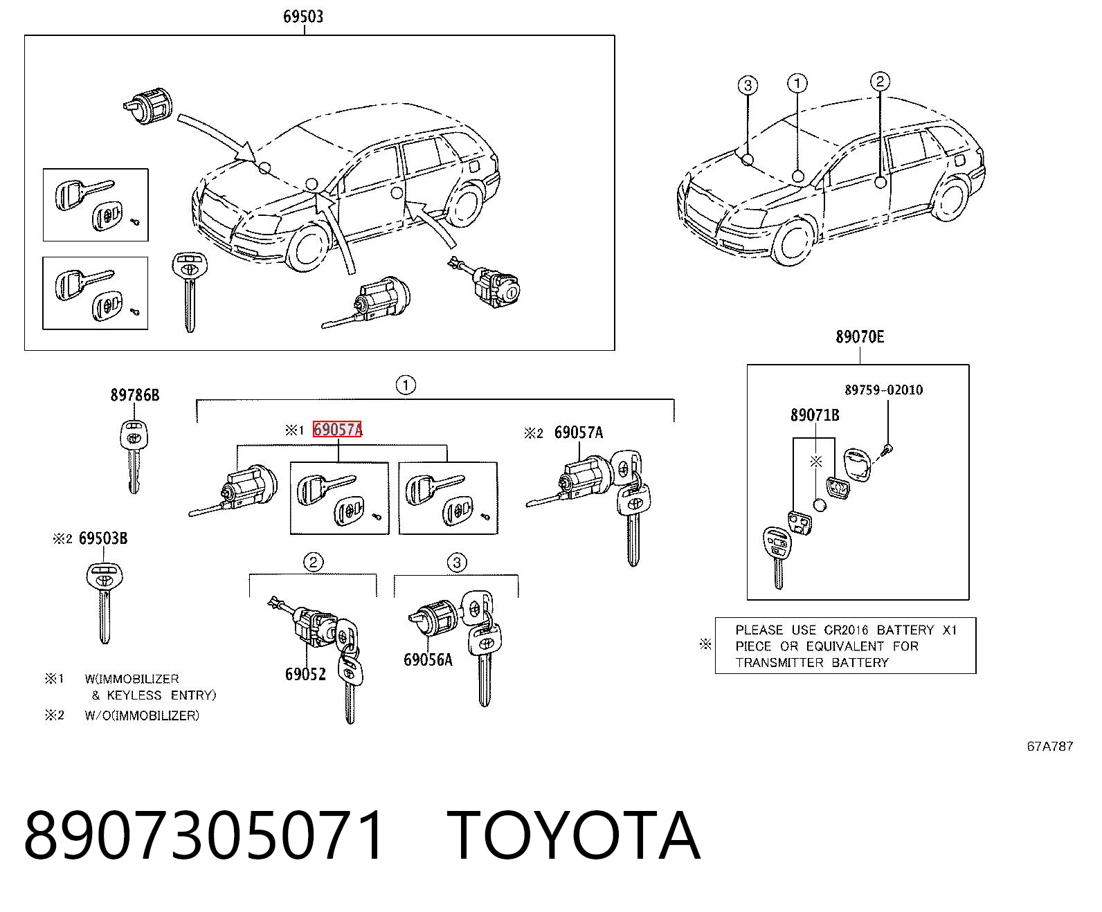 Trinco de fecho de ignição Toyota Avensis II T25