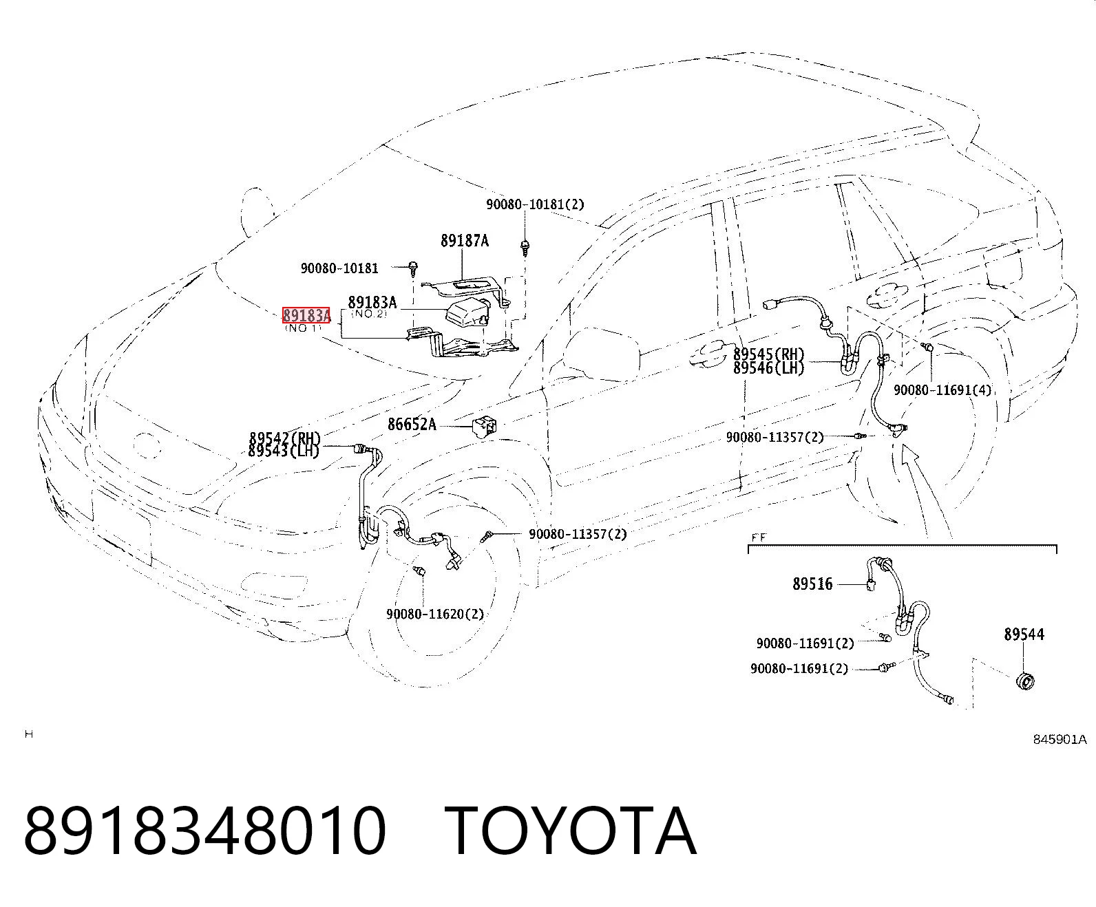 8918348010 Toyota Sensor de aceleração transversal (ESP)