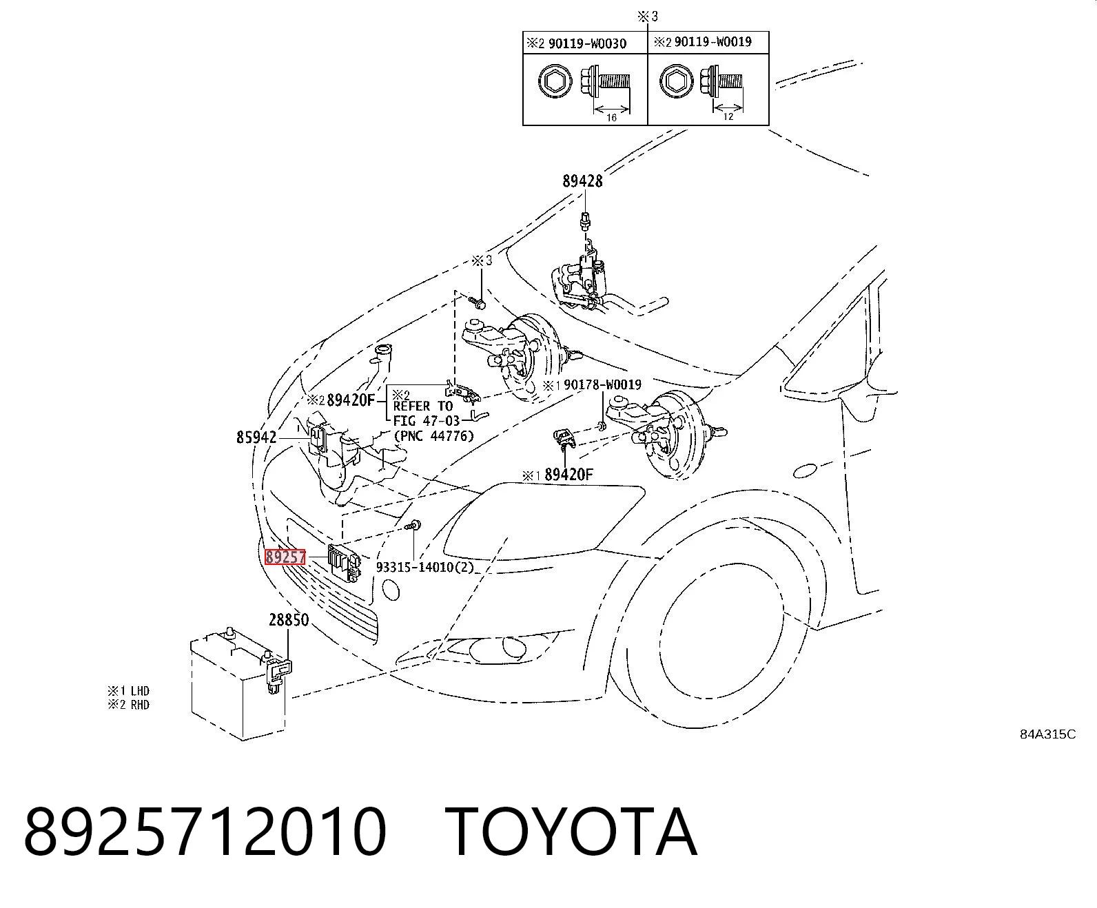 8925712010 Toyota Regulador de revoluções de ventilador de esfriamento (unidade de controlo)