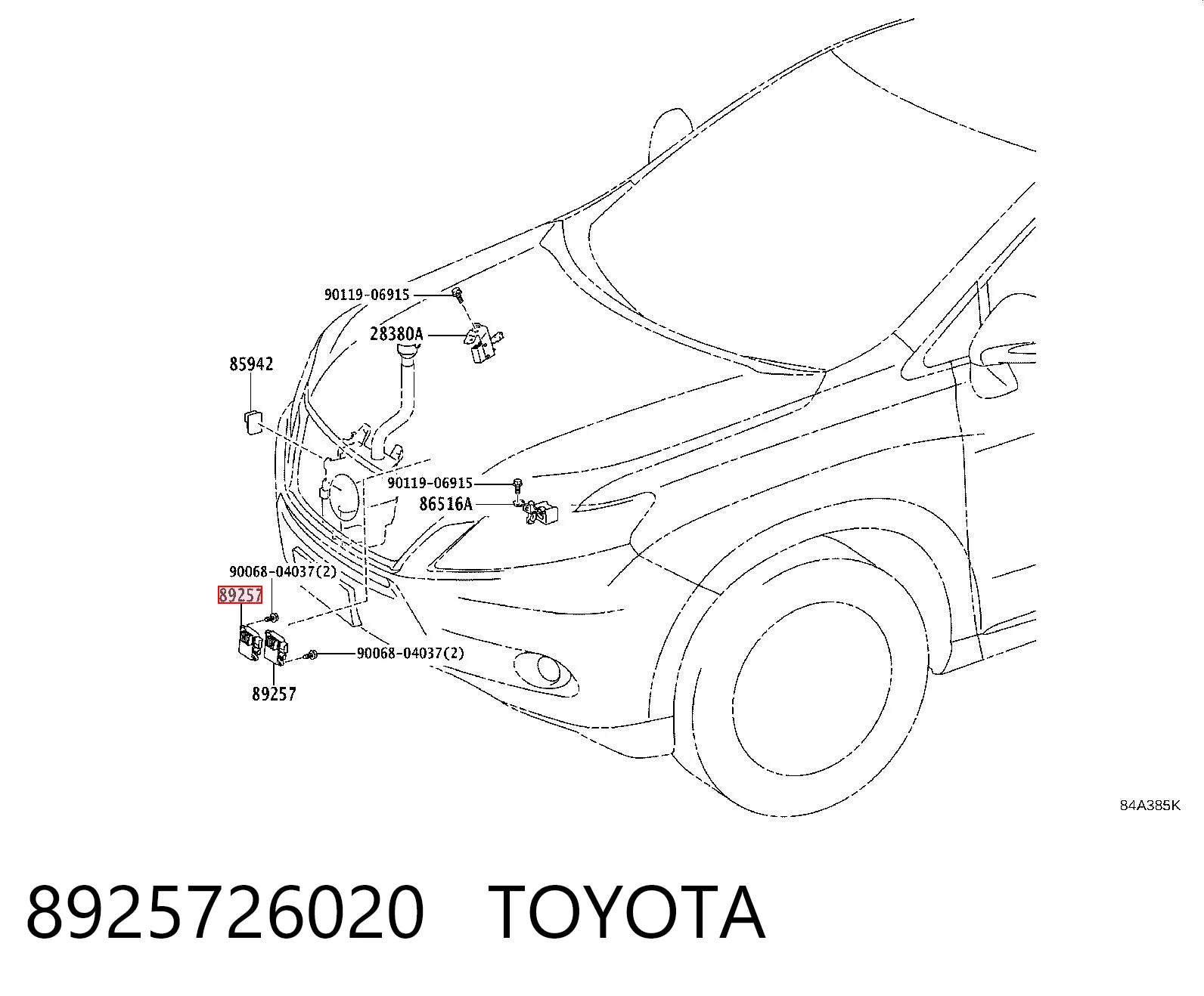 8925726020 Toyota Regulador de revoluções de ventilador de esfriamento (unidade de controlo)