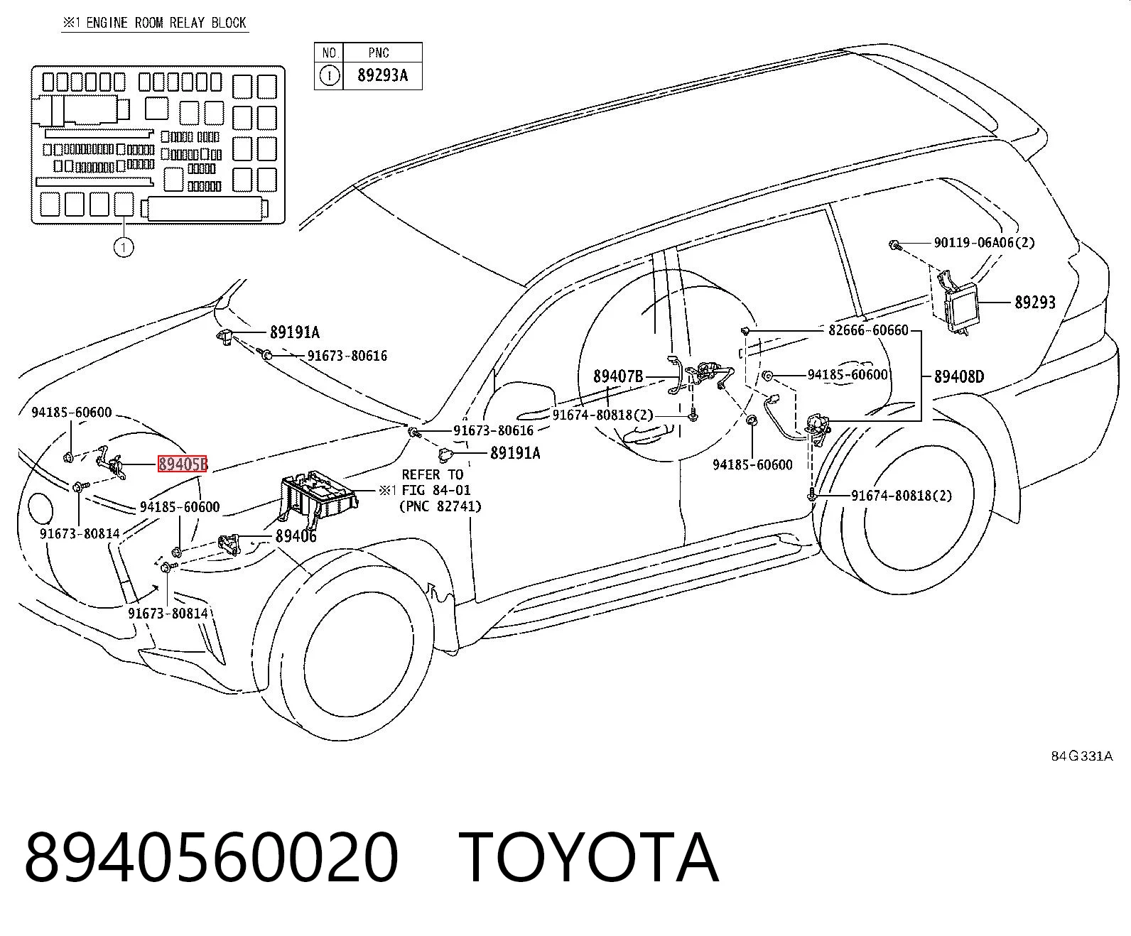 8940560020 Toyota Sensor dianteiro direito do nível de posição de carroçaria