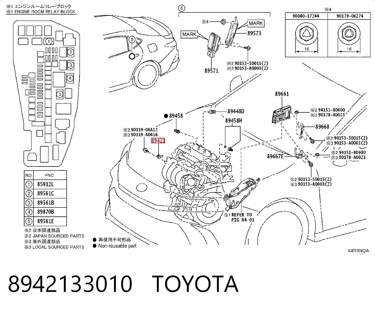 8942133010 Toyota Sensor de pressão no coletor de admissão, MAP