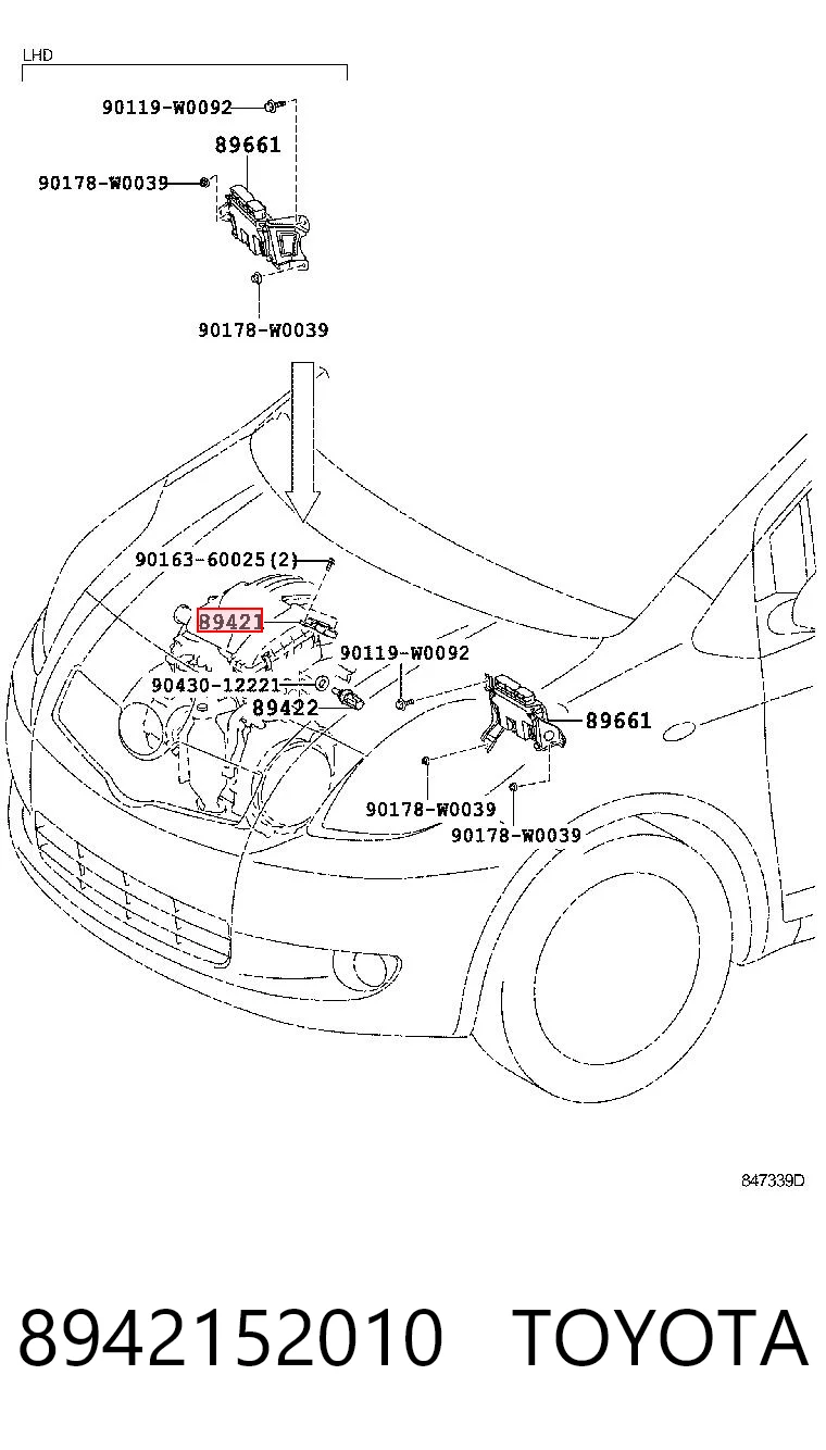 8942152010 Toyota Sensor de pressão no coletor de admissão, MAP