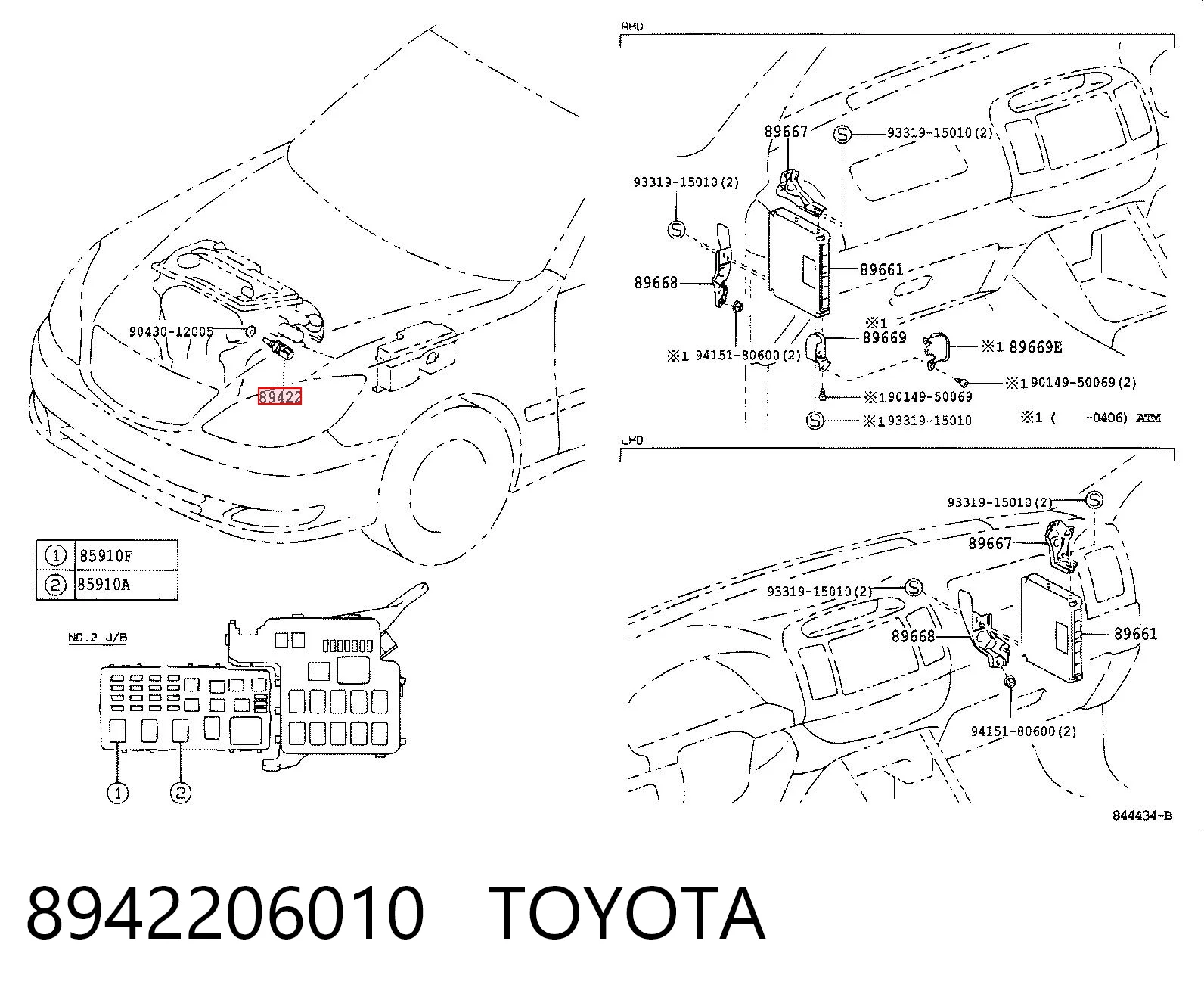 8942206010 Toyota Sensor de temperatura do fluido de esfriamento, no dispositivo