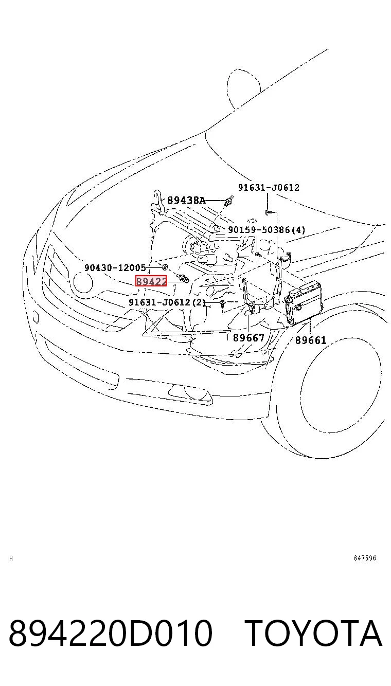 894220D010 Toyota Sensor de temperatura do fluido de esfriamento, no dispositivo