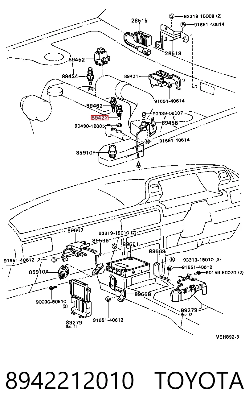 Sensor de temperatura do fluido de esfriamento 8942212010000 Daihatsu