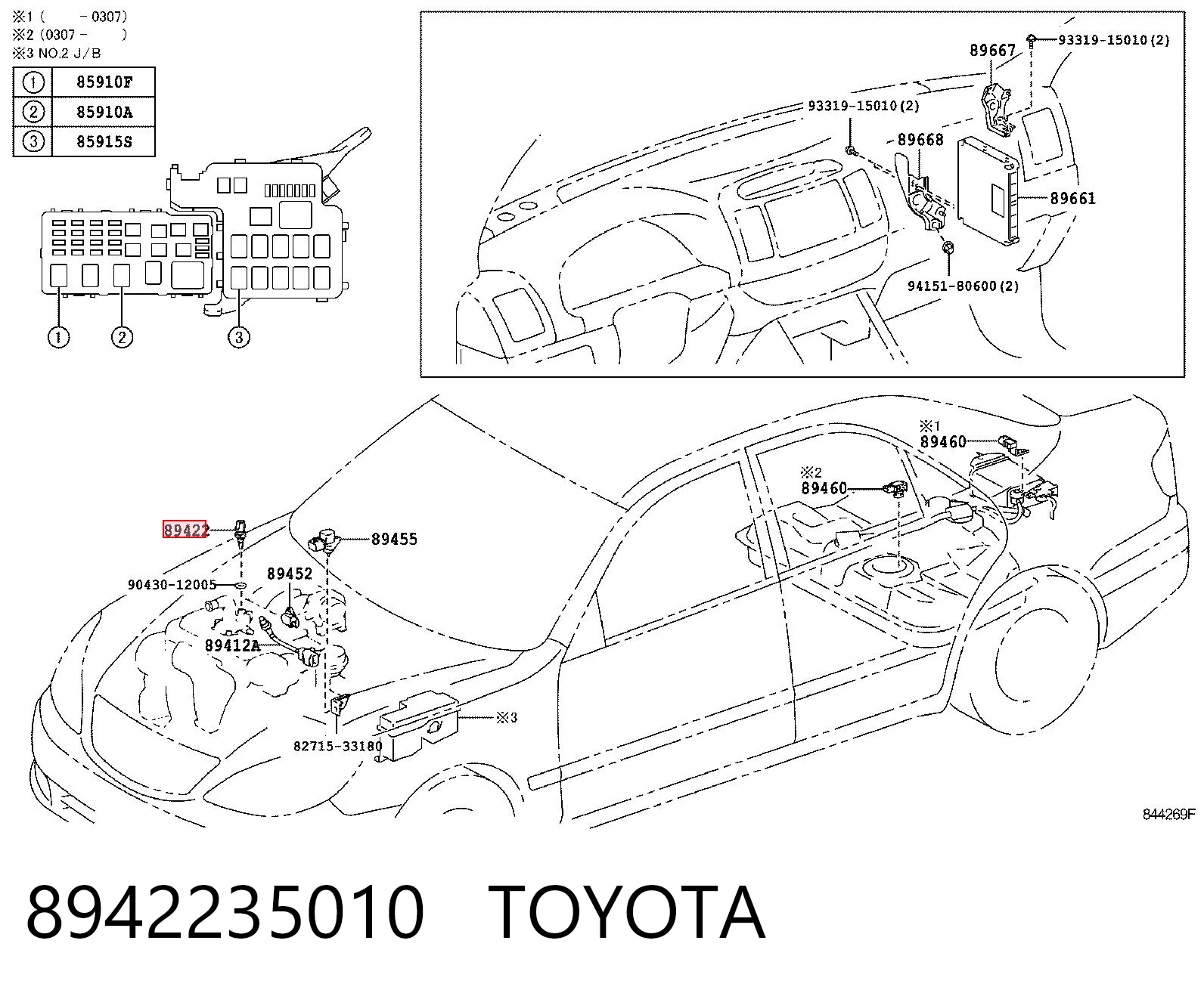 8942235010 Toyota Sensor de temperatura do fluido de esfriamento