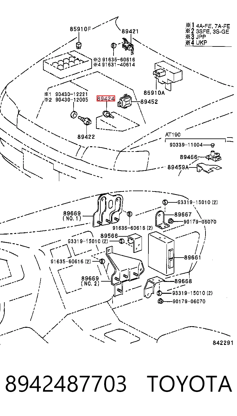8942487703 Toyota Sensor de temperatura da mistura de ar