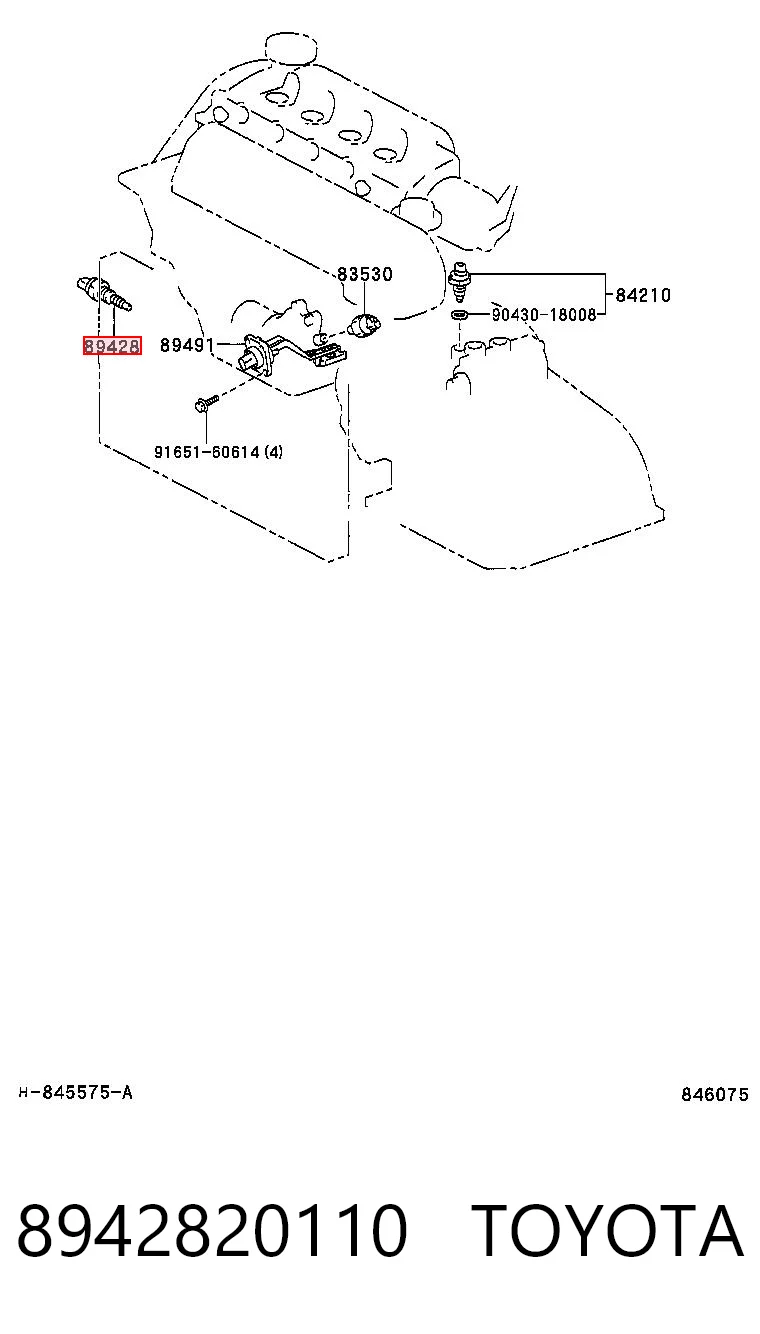 8942820110 Toyota Sensor de temperatura do fluido de esfriamento (de ativação de ventilador do radiador)