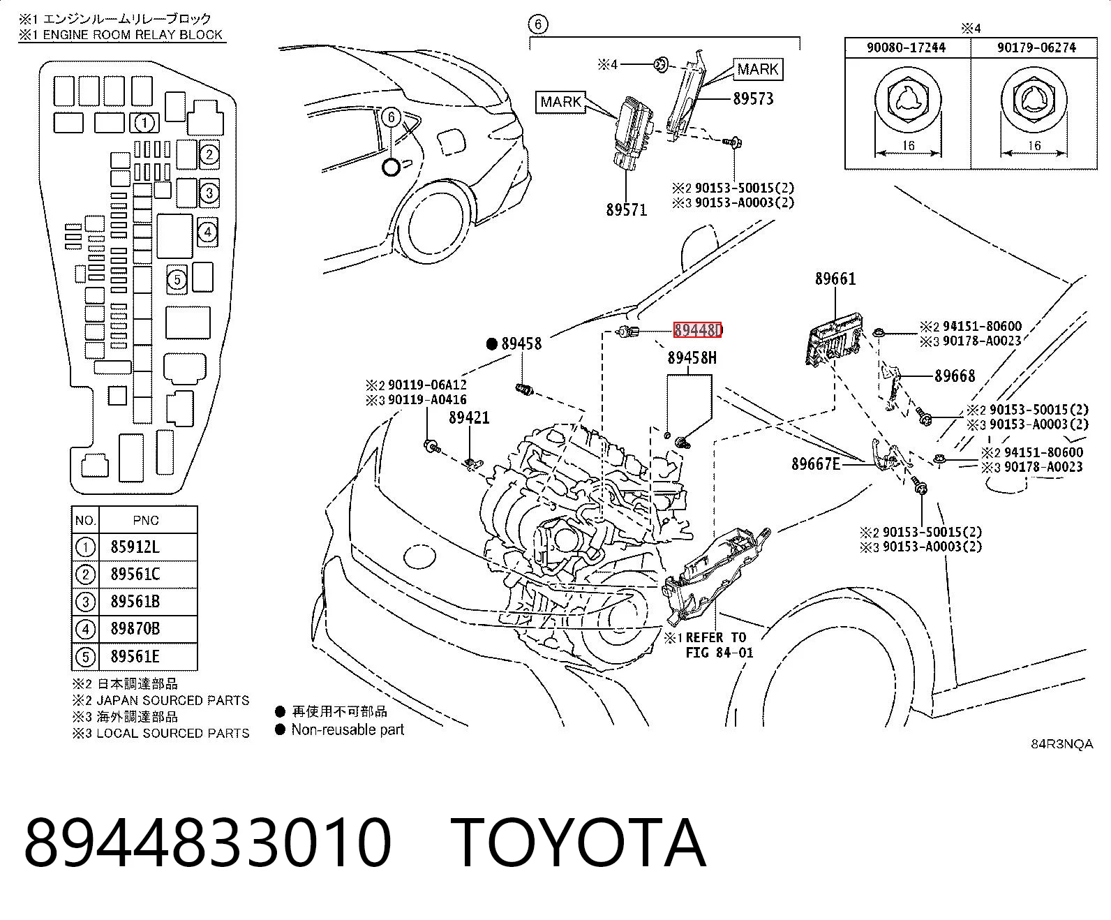 8944833010 Toyota Sensor de pressão de óleo