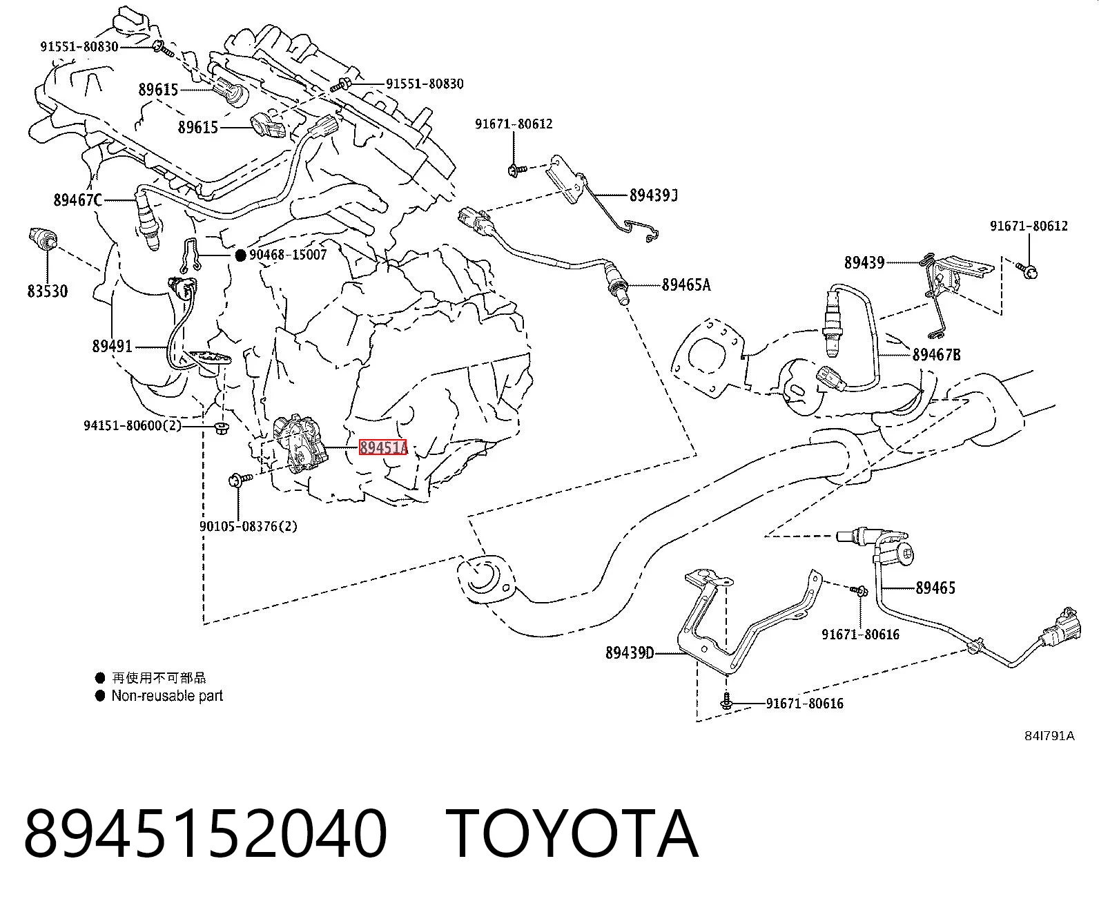 8945152040 Toyota Sensor de posição de seletor da Caixa Automática de Mudança