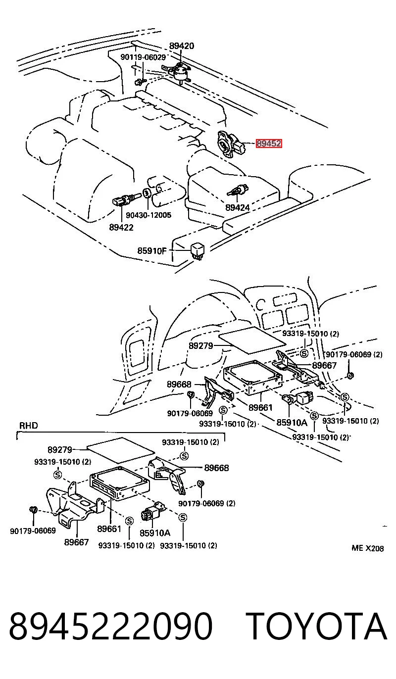 8945222090 Toyota Sensor de posição da válvula de borboleta (potenciômetro)