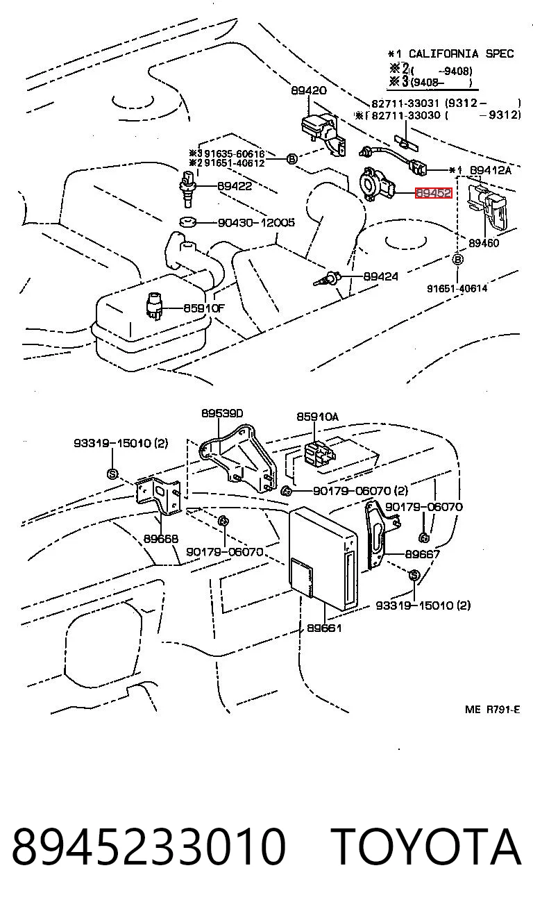8945233010 Toyota Sensor de posição da válvula de borboleta (potenciômetro)