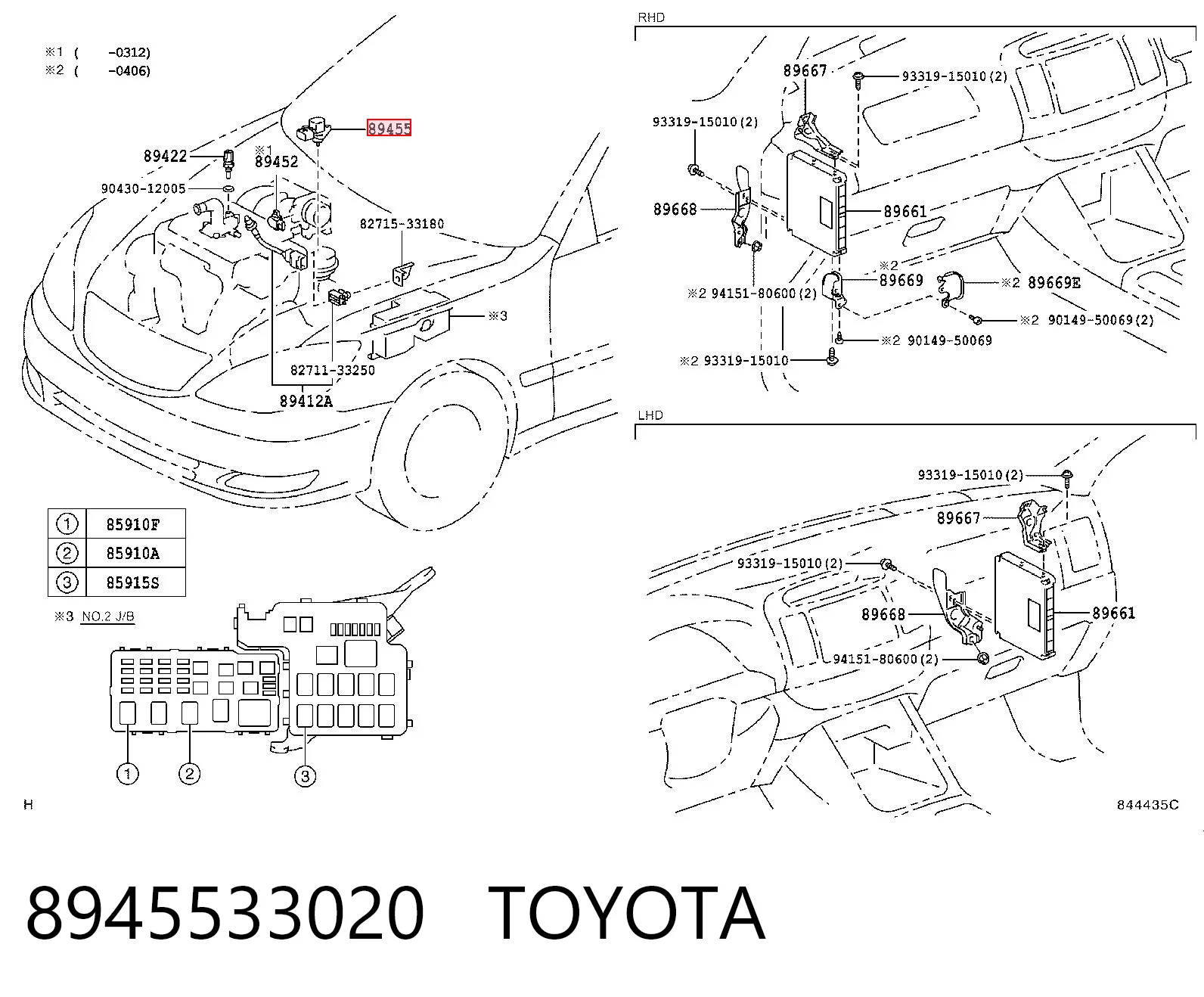 8945533020 Toyota Sensor de pressão EGR