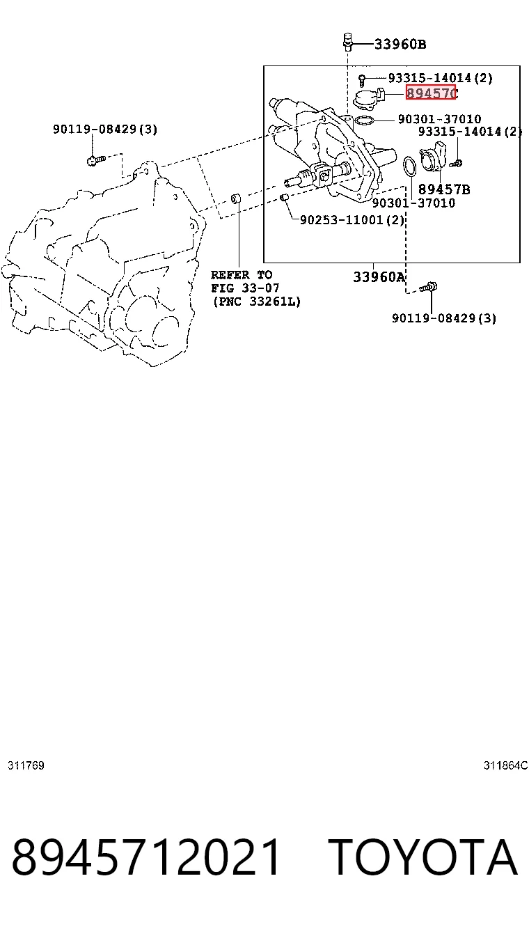 8945712021 Toyota Sensor de posição de seletor da Caixa Automática de Mudança