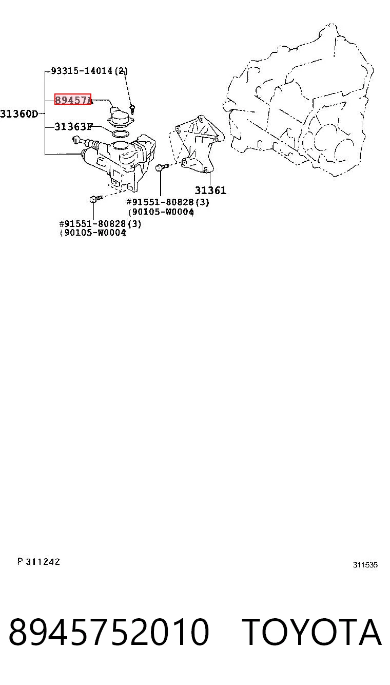 8945752010 Toyota Sensor de ativação de embraiagem