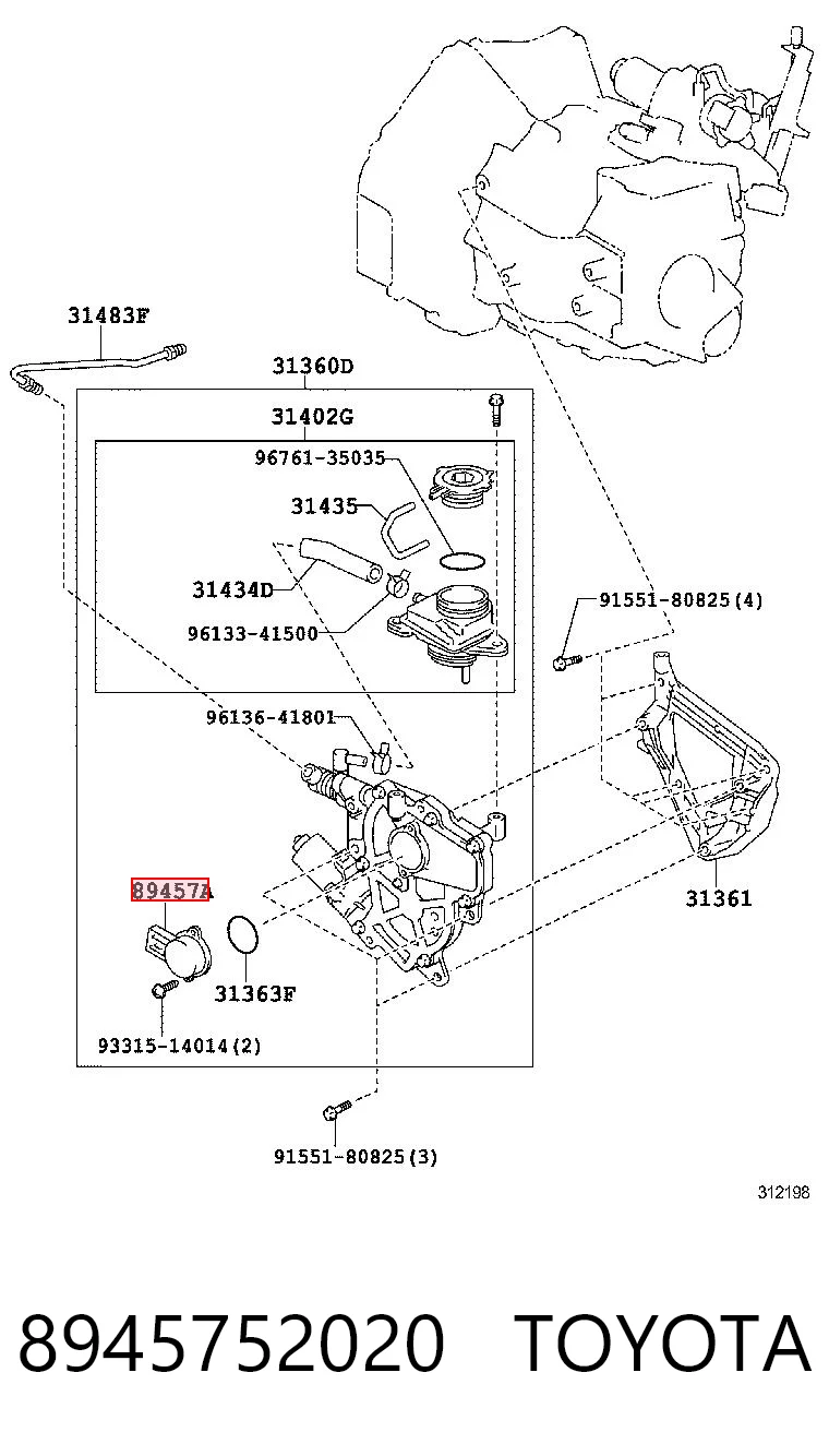 8945752020 Toyota Sensor de ativação de embraiagem