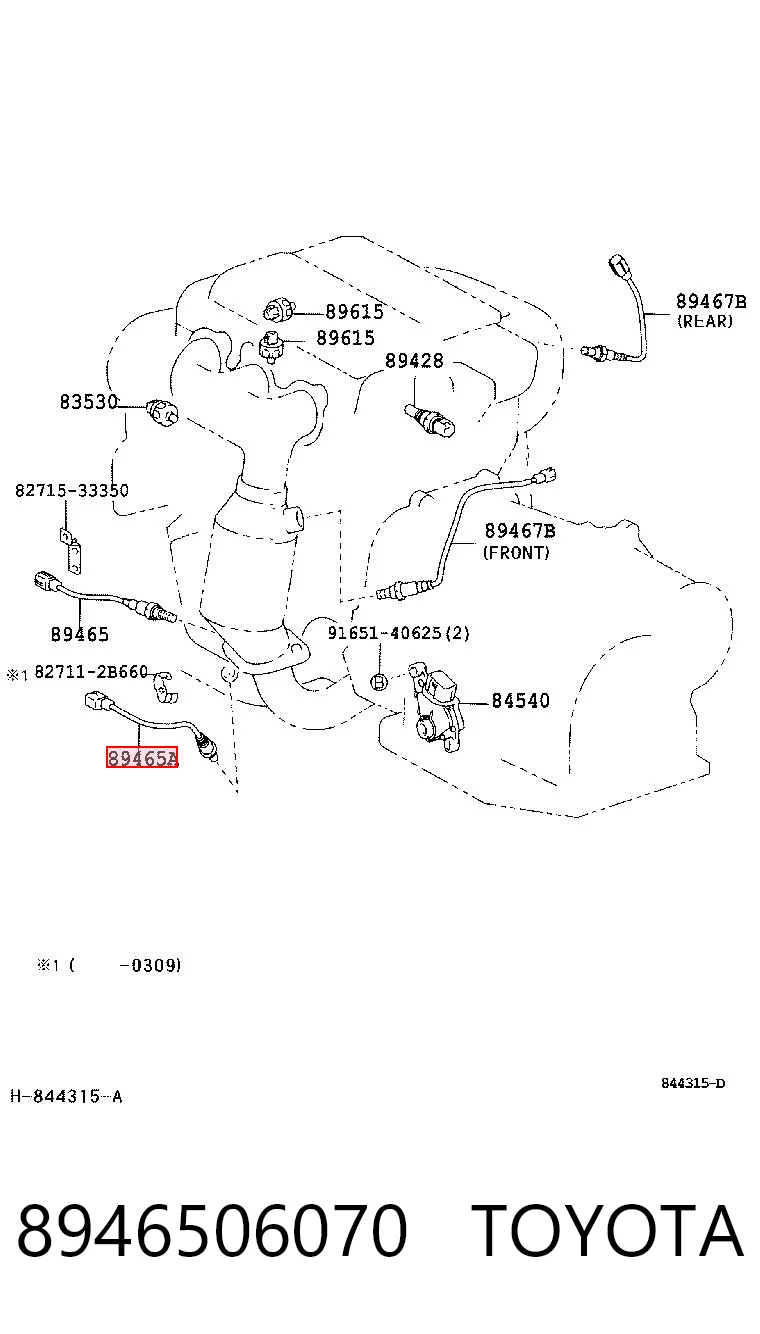 8946506070 Toyota Sonda lambda, sensor de oxigênio depois de catalisador