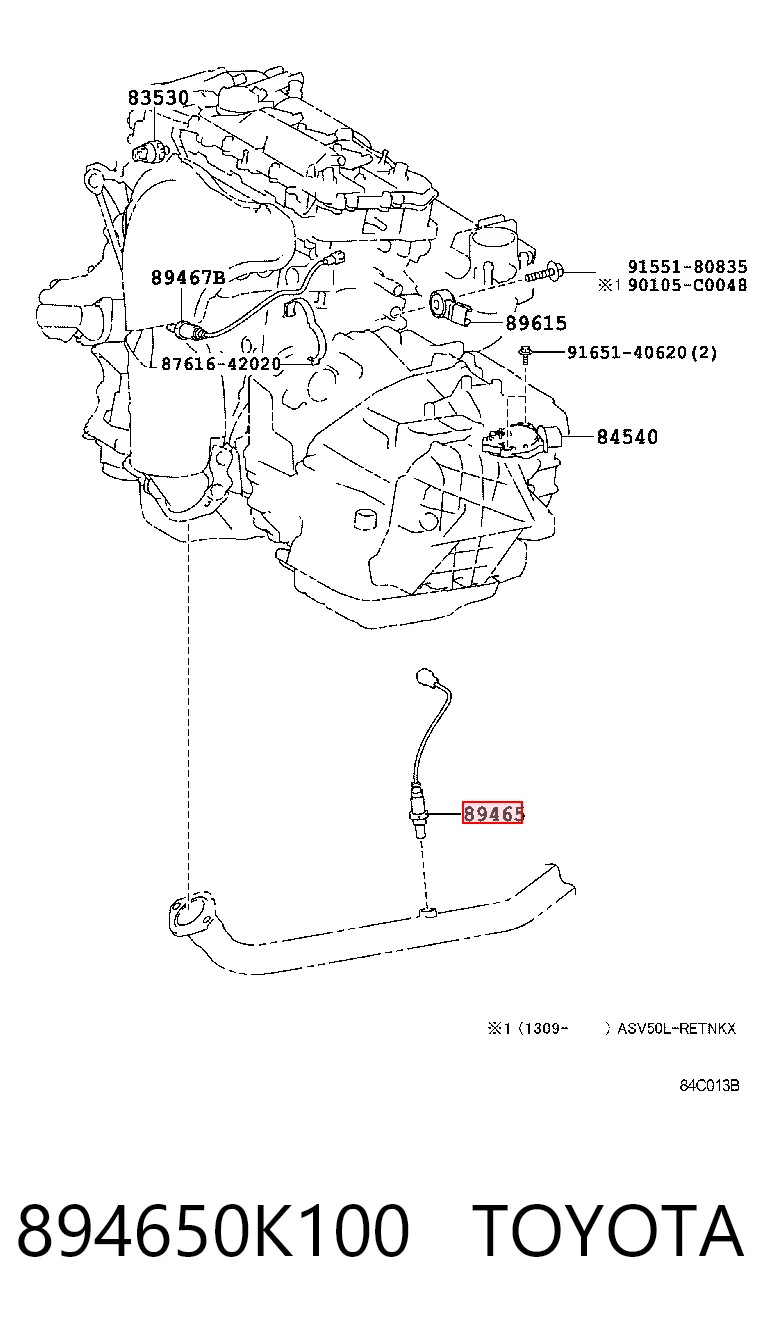 Sonda lambda, sensor de oxigênio Toyota Camry VII V50