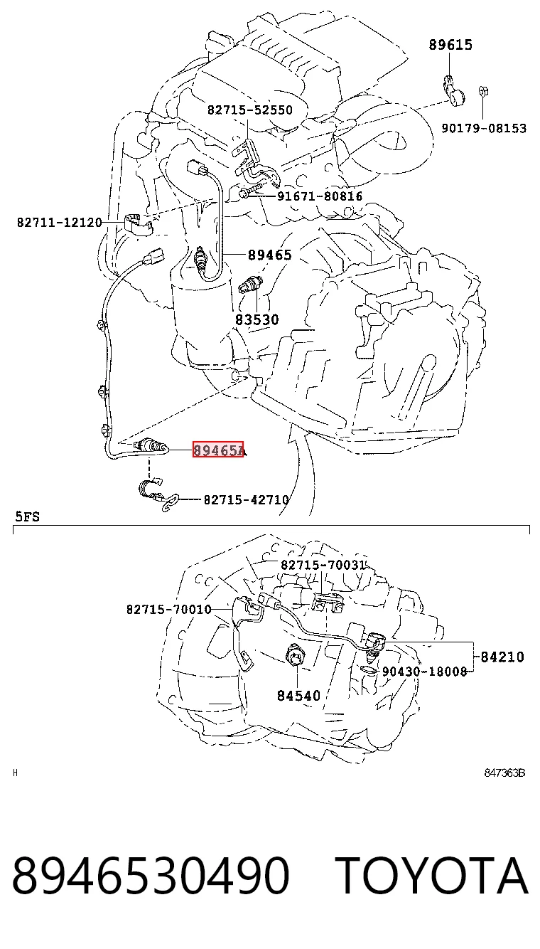 8946530490 Toyota Sonda lambda, sensor de oxigênio depois de catalisador