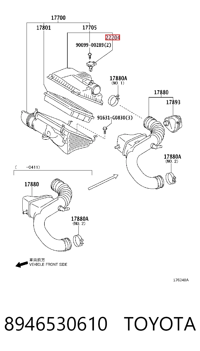 Sensor de fluxo (consumo) de ar, medidor de consumo M.A.F. - (Mass Airflow) Toyota C-HR  X10