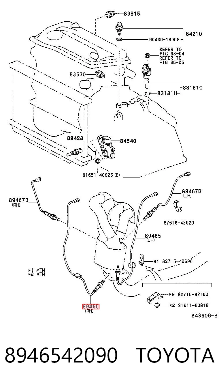 8946542090 Toyota Sonda lambda, sensor esquerdo de oxigênio depois de catalisador