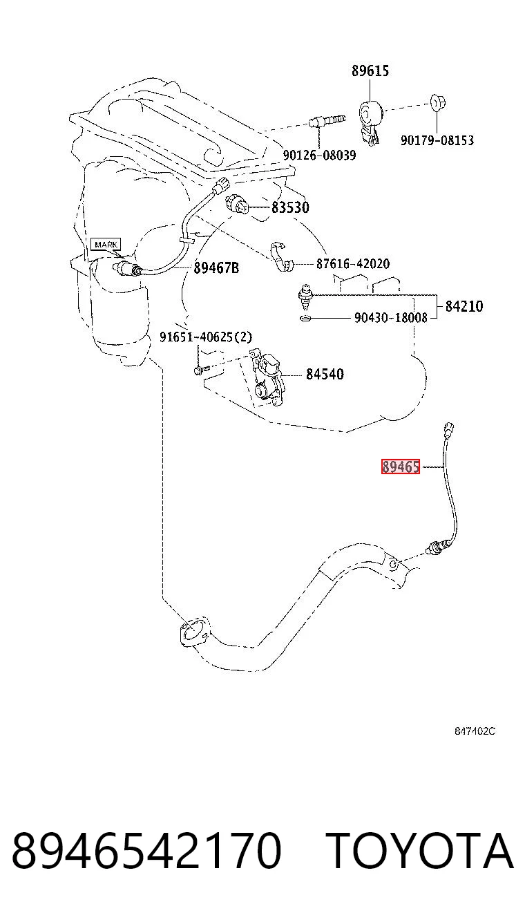 8946542170 Toyota Sonda lambda, sensor de oxigênio depois de catalisador